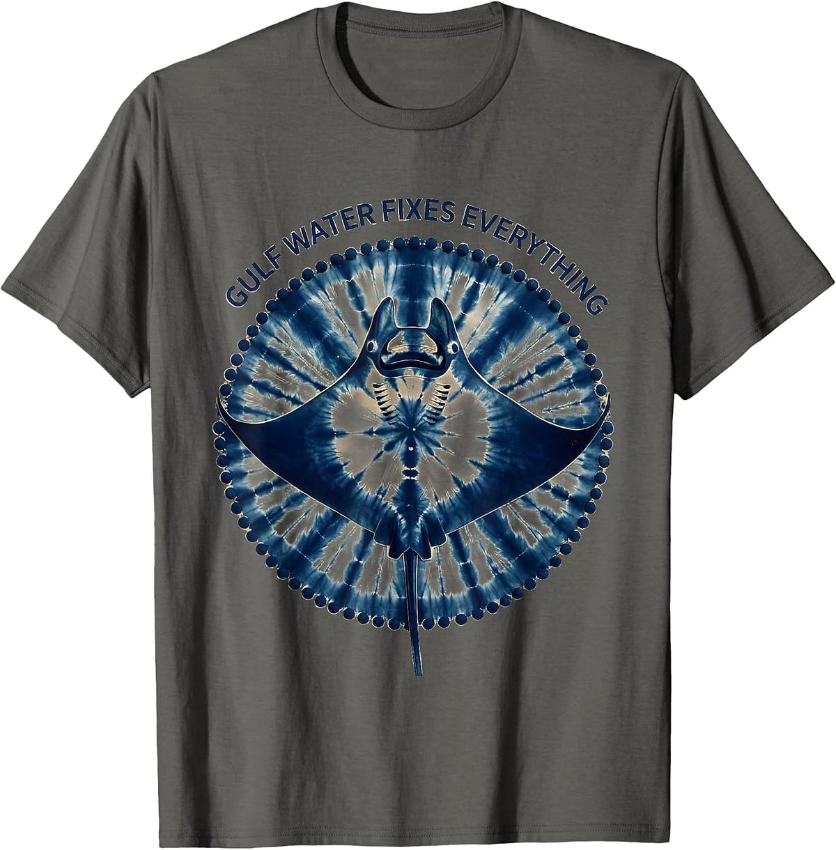 Men's Gulf Water Fixes Everything Gulf of Mexico Design T-Shirt - Asphalt Grey