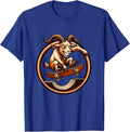 Goat on a Skateboard Ramp Illustration T-Shirt - Royal Blue