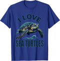 I Love Sea Turtles Cute Sea Turtle Lover Summer Beach Gift T-Shirt - Royal Blue