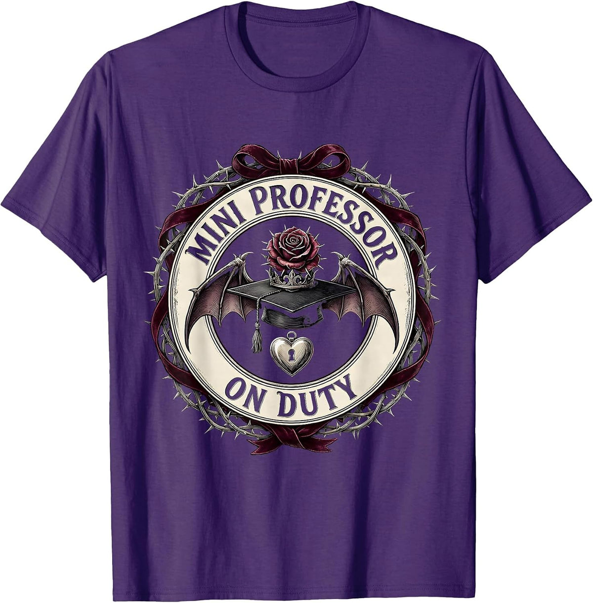Men's Mini Professor On Duty Kids College Design T-Shirt - Purple