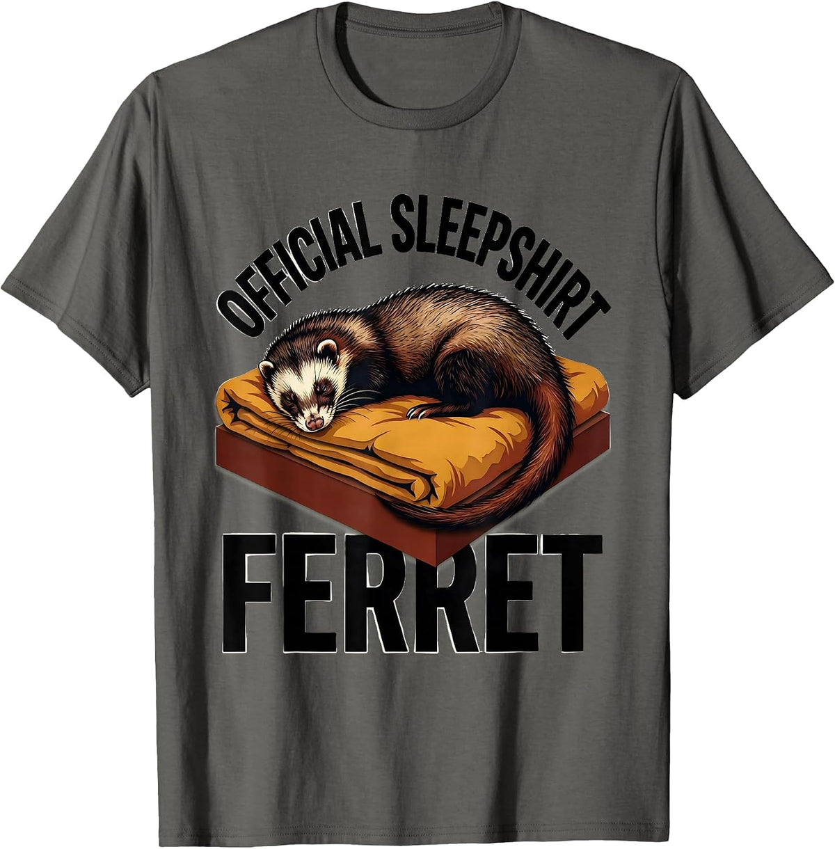 Men's Official Sleepshirt Ferret Cute Animal Lovers Novelty T-Shirt - Asphalt Grey