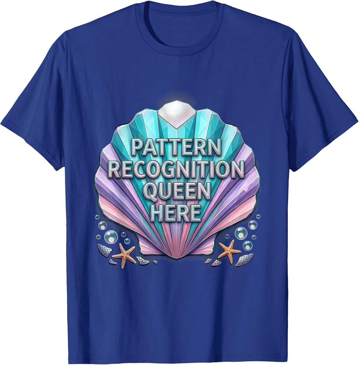 Men's Pattern Recognition Queen Autism Awareness Design T-Shirt - Royal Blue