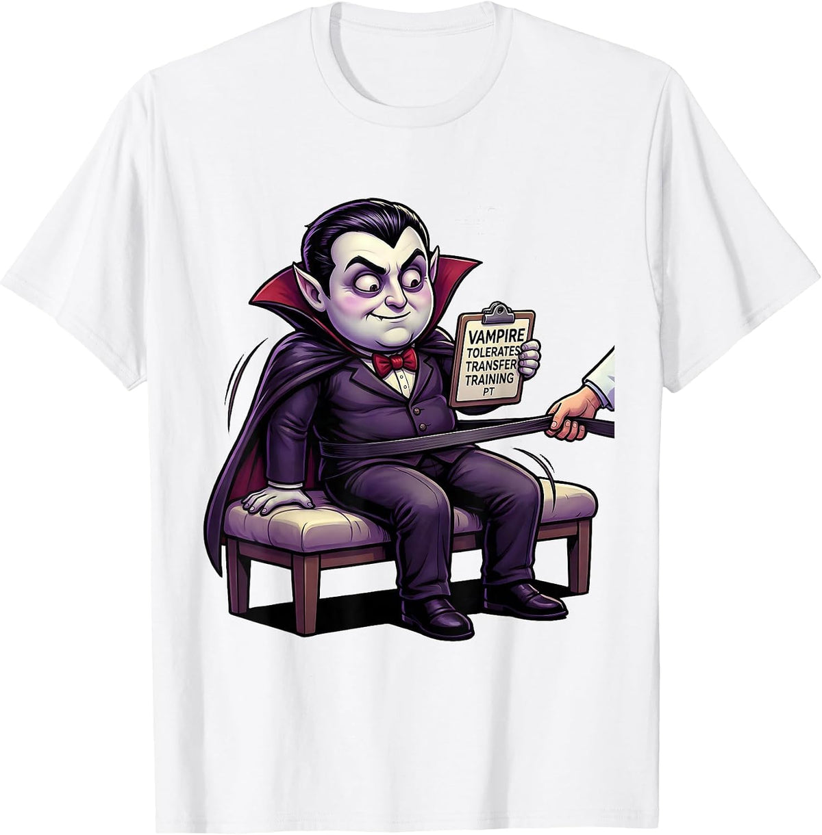 Men's Vampire Tolerates Transfer Training PT Funny Physical T-Shirt - White