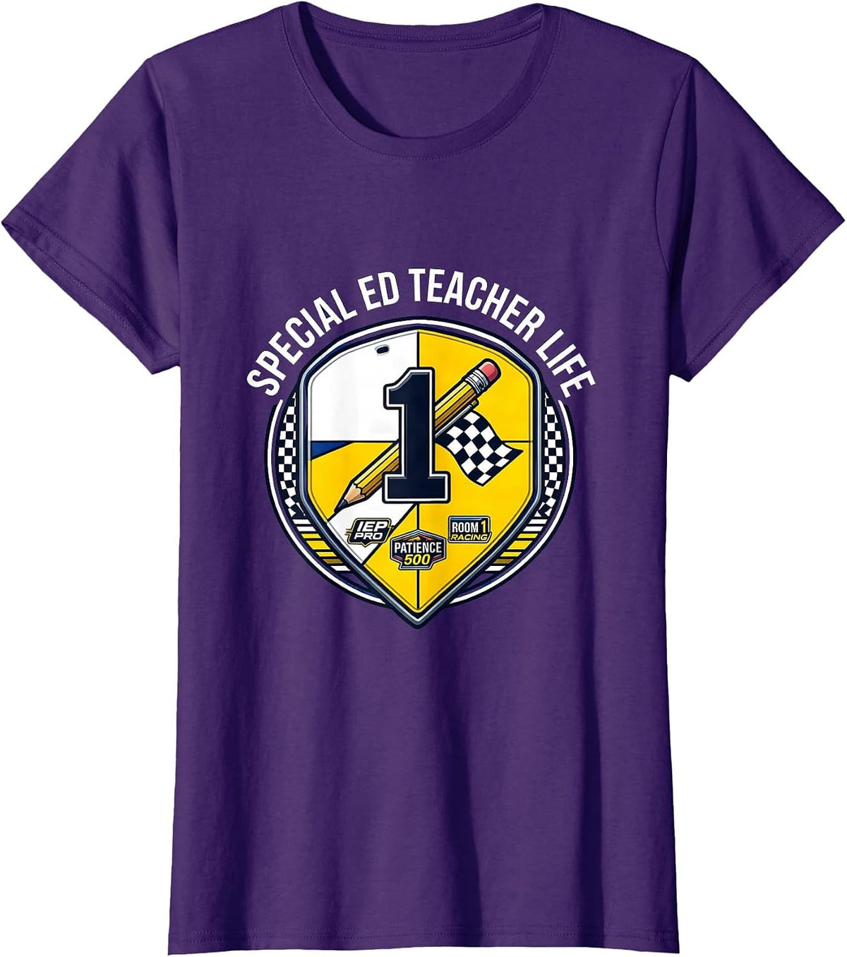 Women's Special Ed Teacher Life Educator Design T-Shirt - Purple