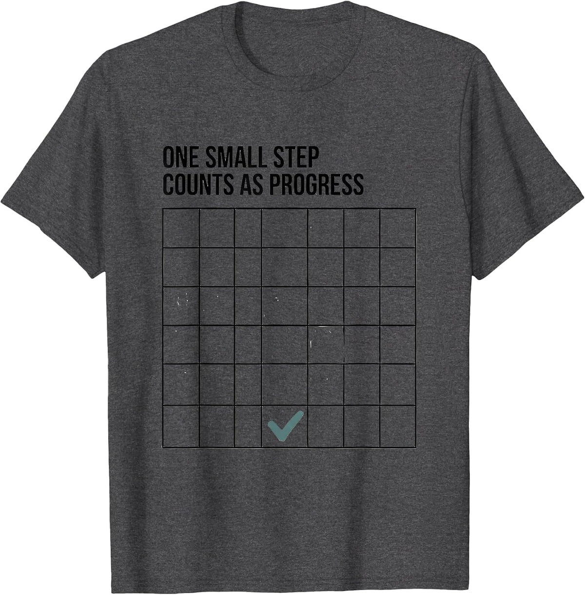 One Small Step Counts As Progress Funny Special Education T-Shirt - Dark Heather Grey