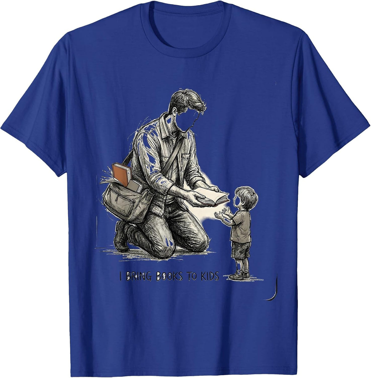 I Bring Books To Kids Literacy Advocate Teacher Librarian T-Shirt - Royal Blue