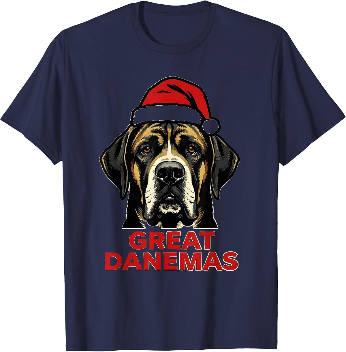 Great Danemas Funny Christmas Dog Breed Humor Dane Lover T-Shirt - Navy Blue