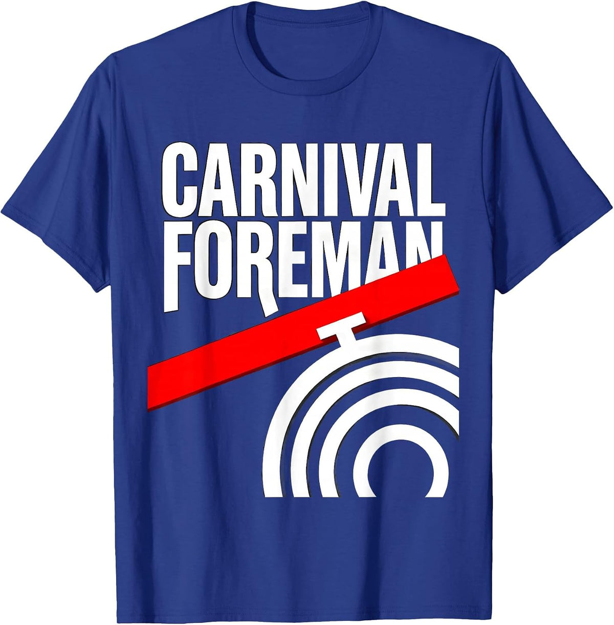 Men's Carnival Foreman Brutalist Graphic Circus Staff Costume T-Shirt - Royal Blue