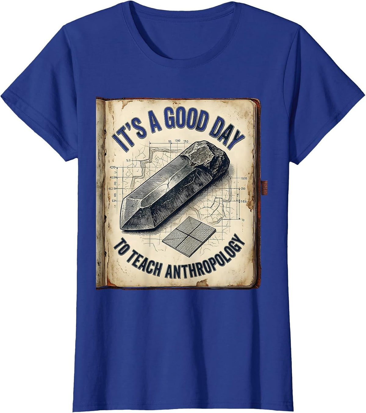 Women's It's A Good Day To Teach Anthropology Funny Professor Retro T-Shirt - Royal Blue