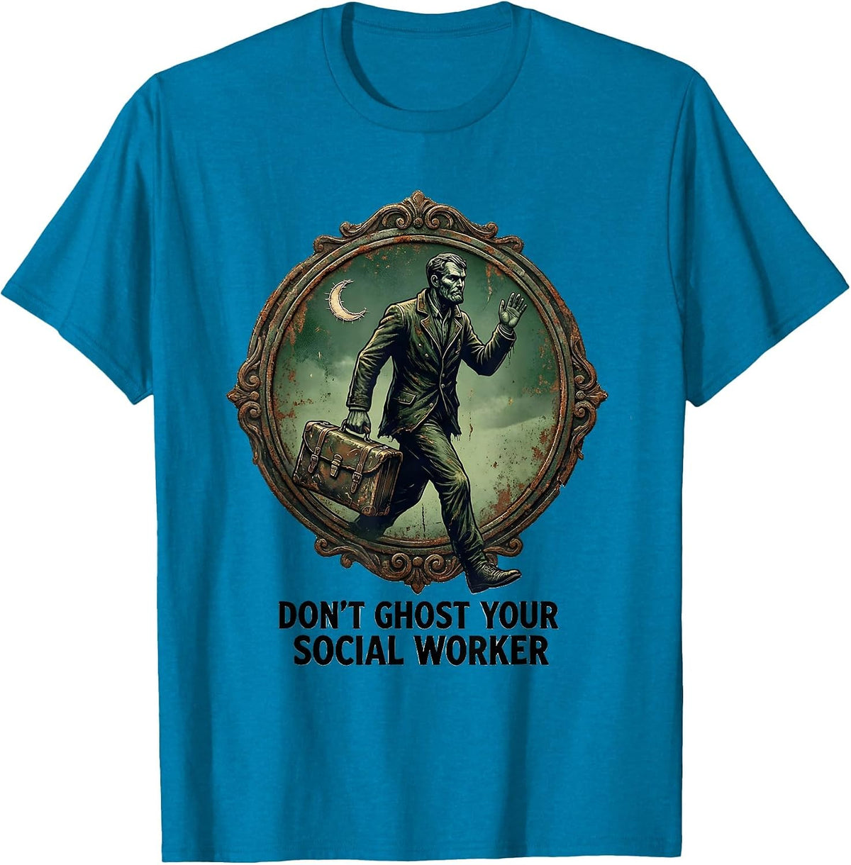 Don't Ghost Your Social Worker Vintage Halloween Mental T-Shirt - Sapphire Blue