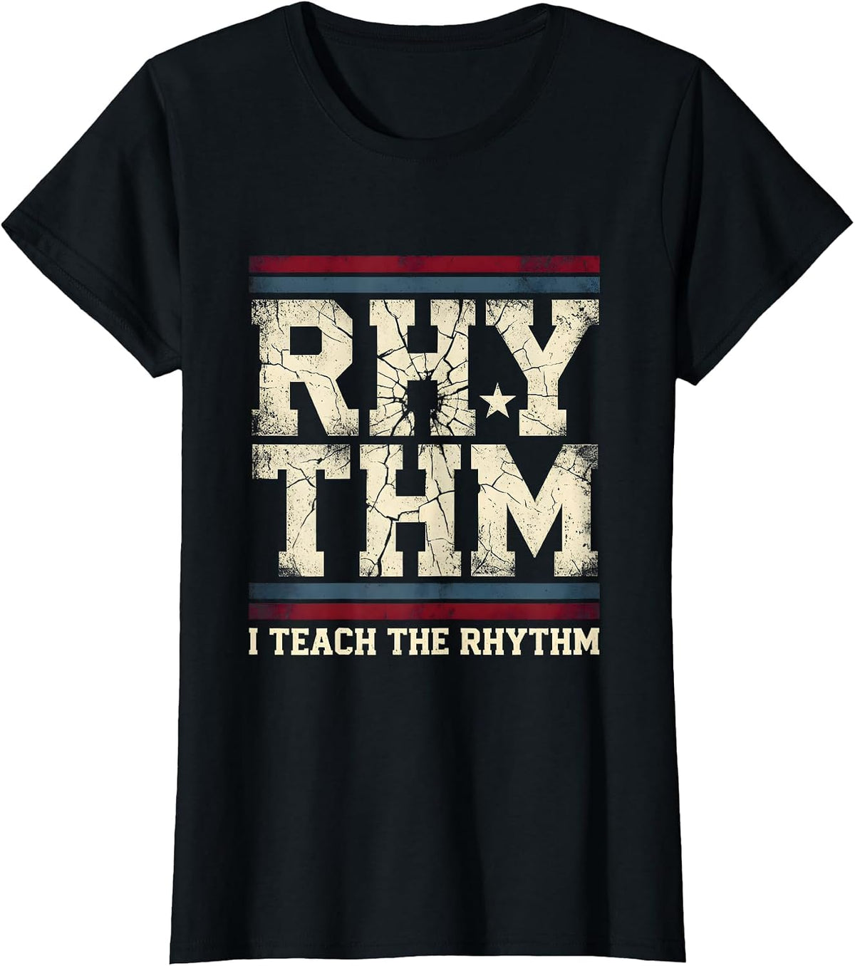 I Teach The Rhythm Music Teacher Design T-Shirt - Black