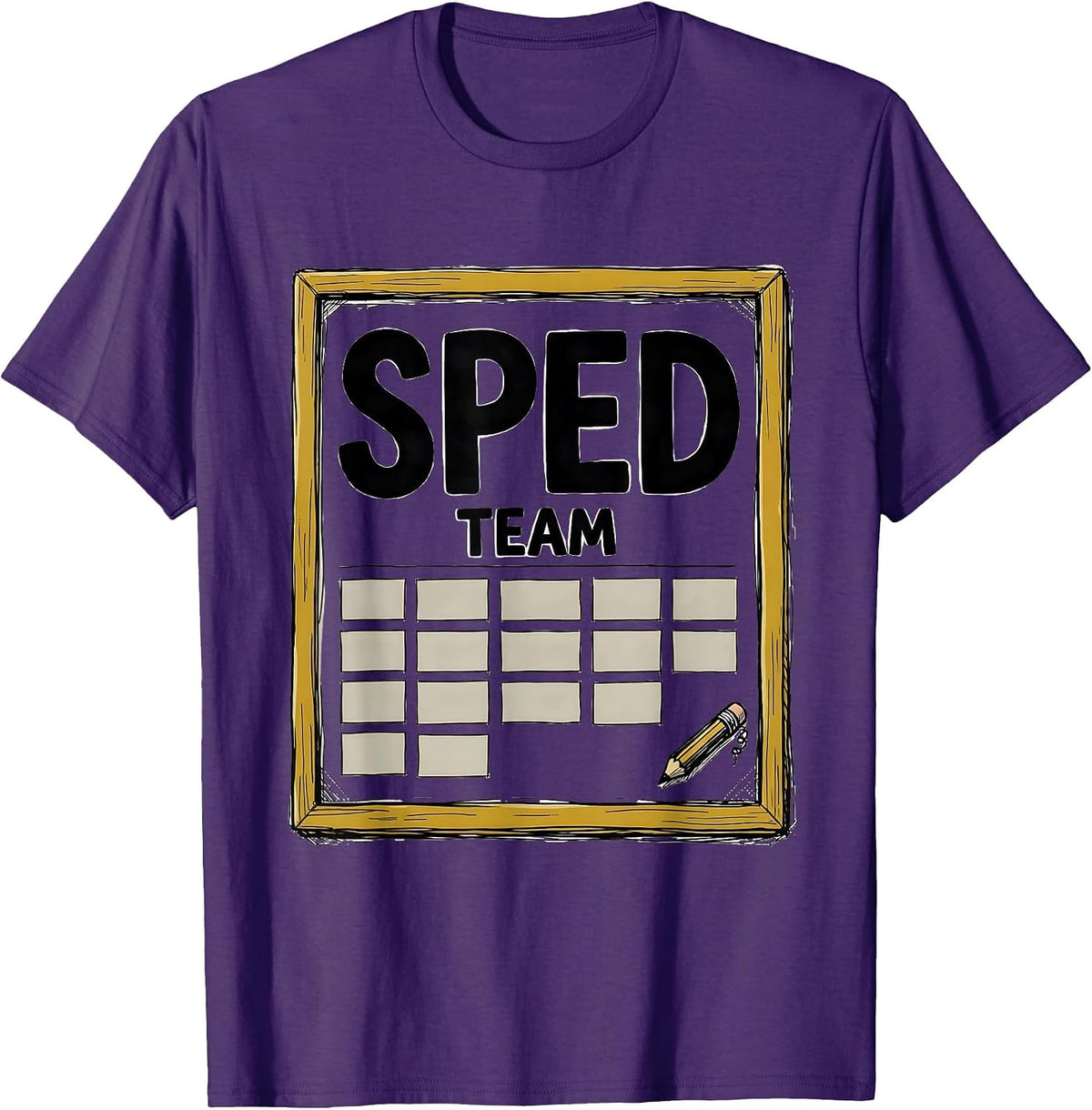 SPED Team Hand-Sketched Funny Special Education Teacher T-Shirt - Purple