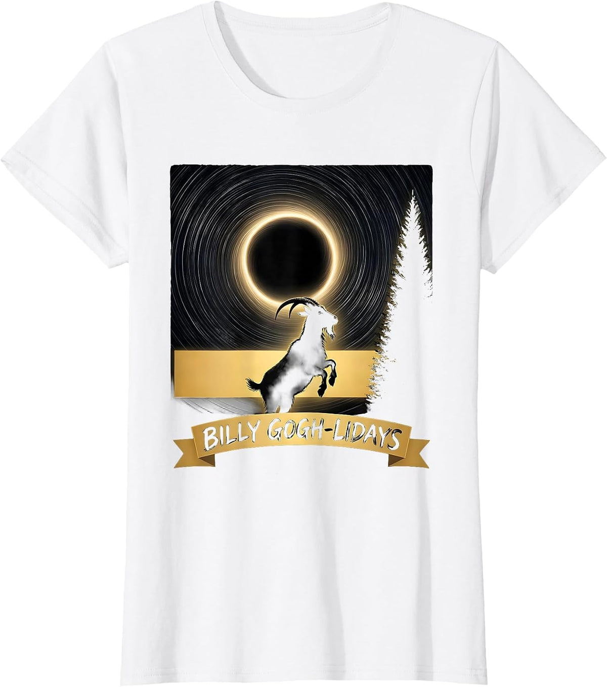 Women's Billy Gogh-lidays Whimsical Van Gogh Art Lover Pet Owner T-Shirt - White