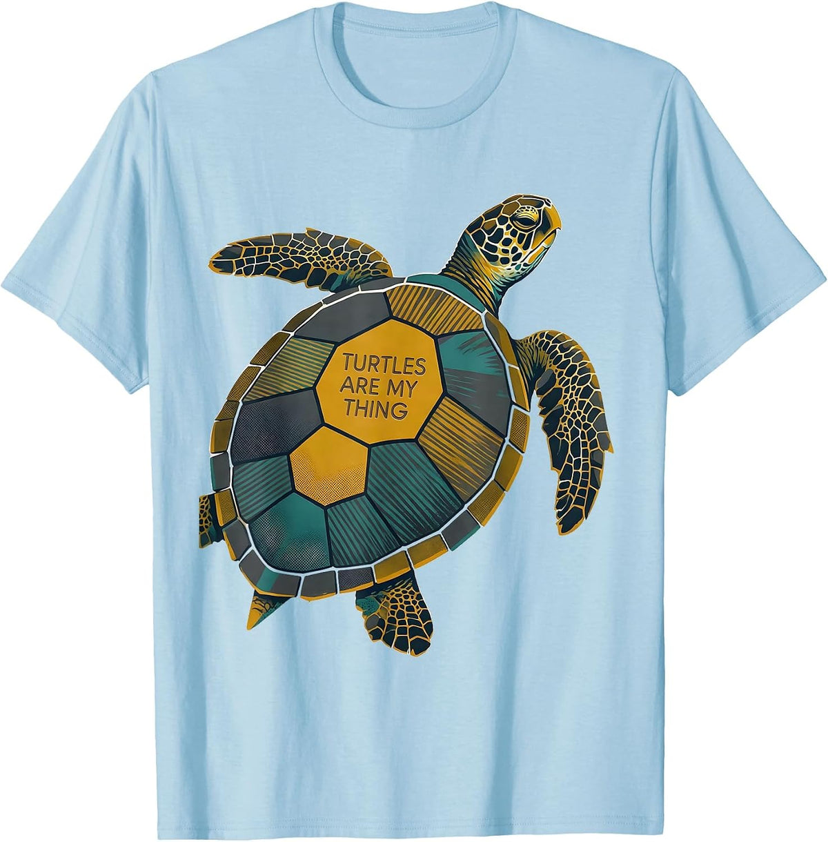 Men's Turtles Are My Thing Midcentury Modern Sea Turtle Lover Gift T-Shirt - Baby Blue