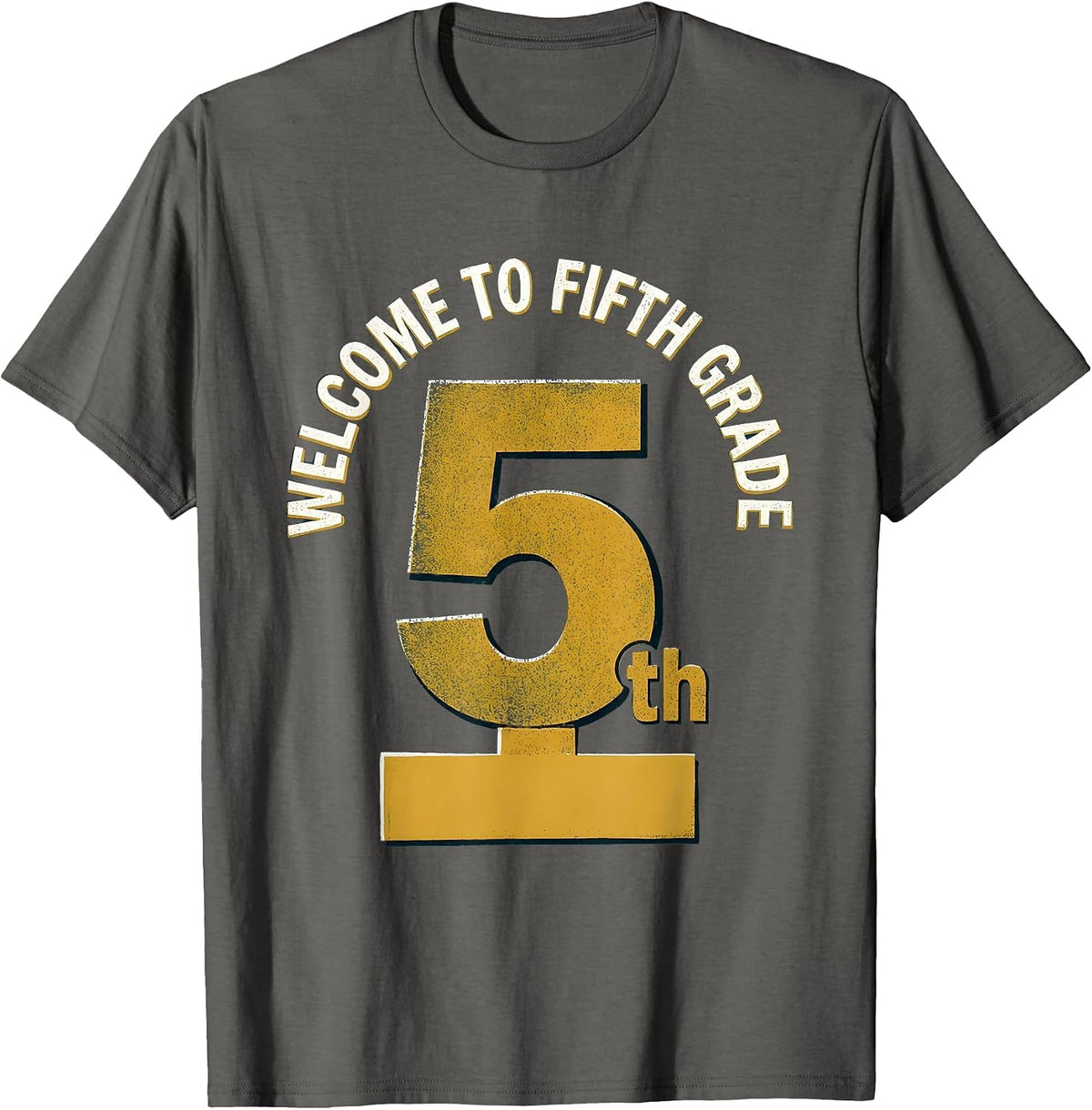 Men's Welcome To Fifth Grade Playful Cute Elementary Teacher Back T-Shirt - Asphalt Grey