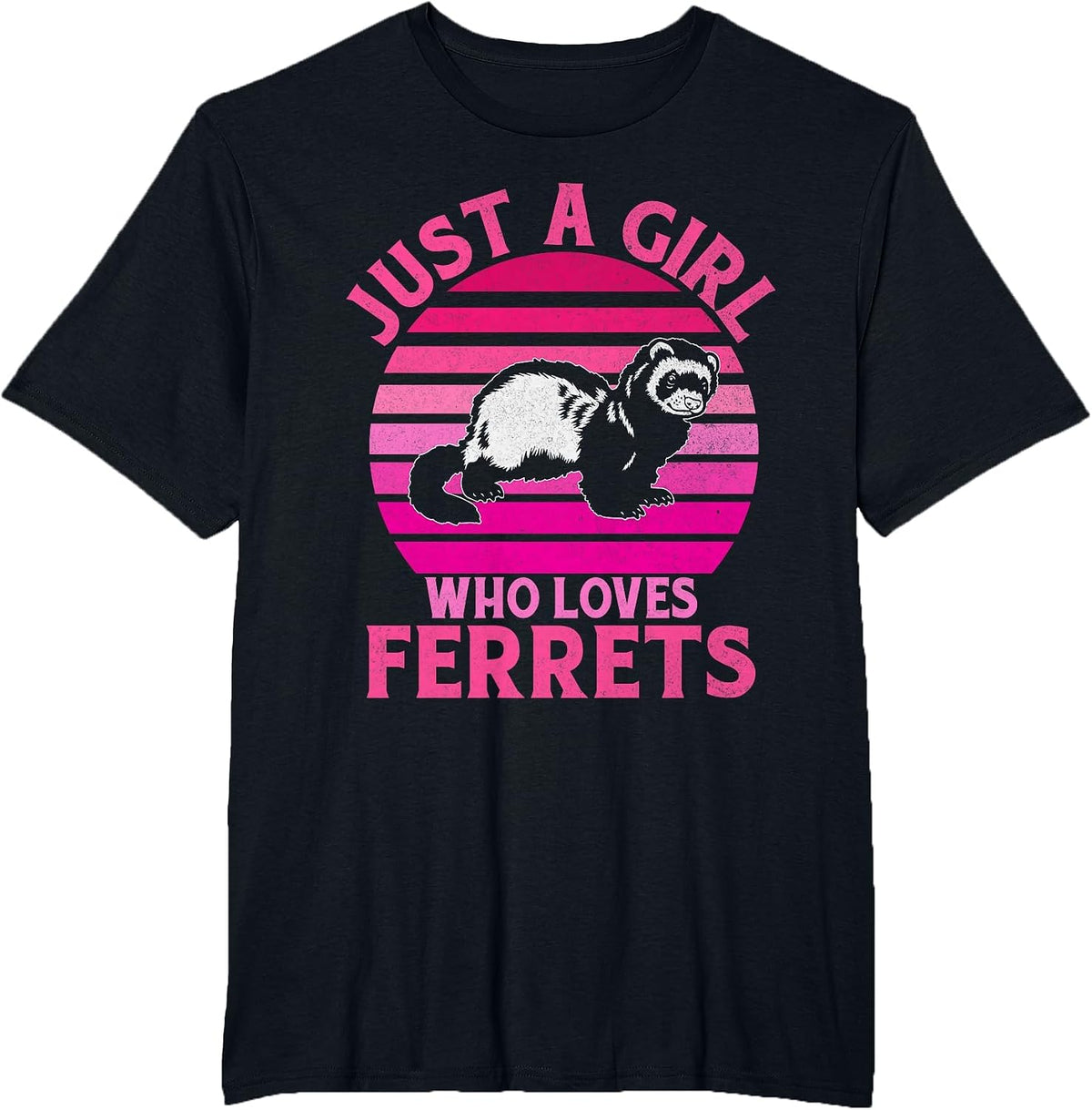 Just a Girl who Loves Ferrets T-Shirt - Black