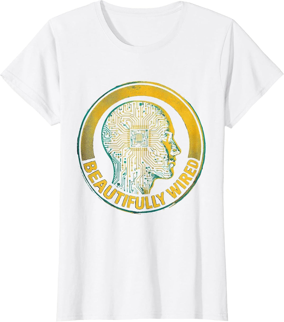 Women's Beautifully Wired Autism Awareness Design T-Shirt - White