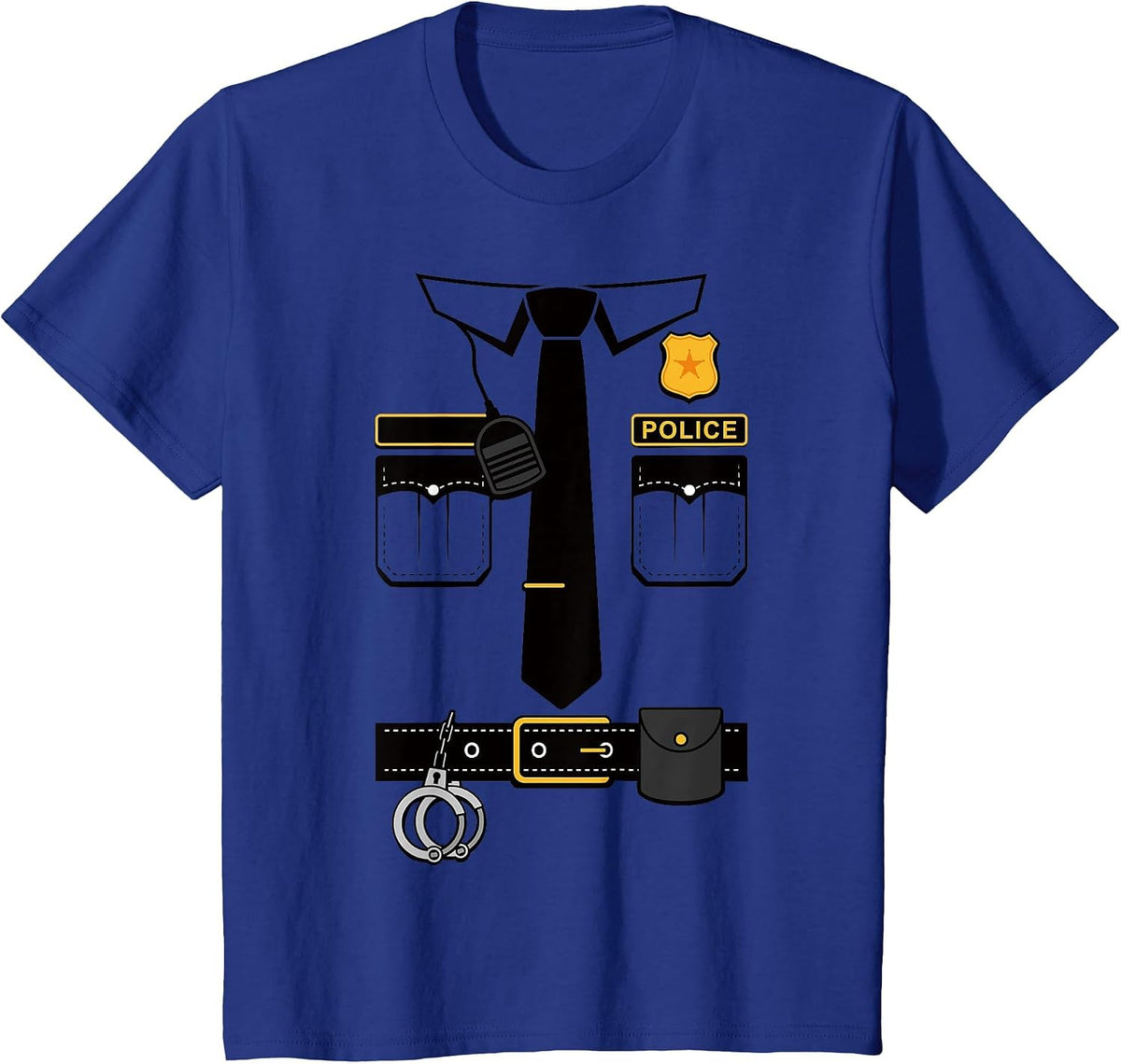 Police Uniform Officer Costume T-Shirt - Royal Blue