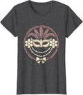 Women's Mardi Gras Masked Beauty Beads and Feathers T-Shirt - Dark Heather Grey