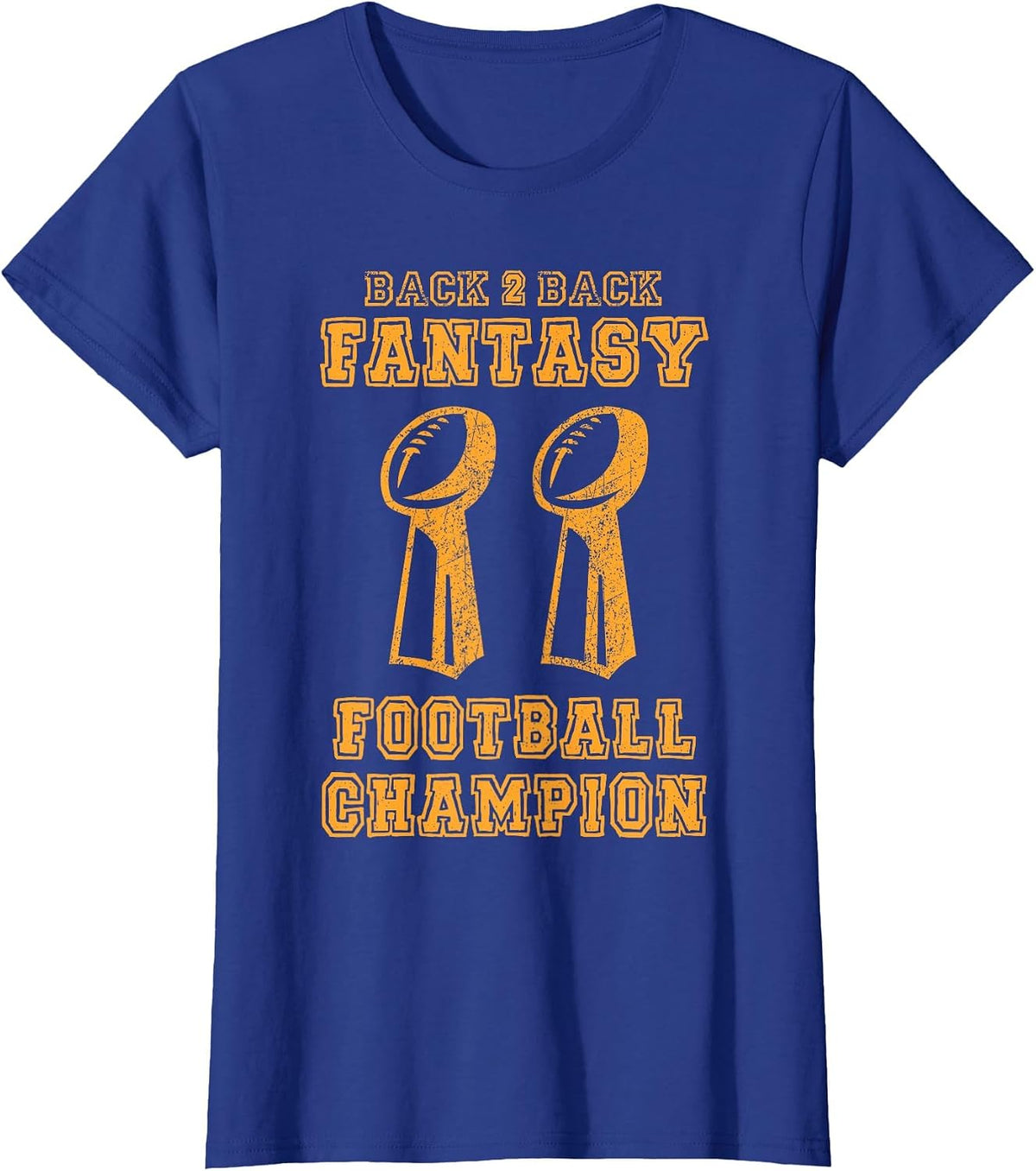 Back to Back Champion Fantasy Football Draft Party Kit T-Shirt - Royal Blue