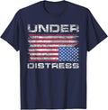 Under Distress America Flag T-Shirt - Navy Blue