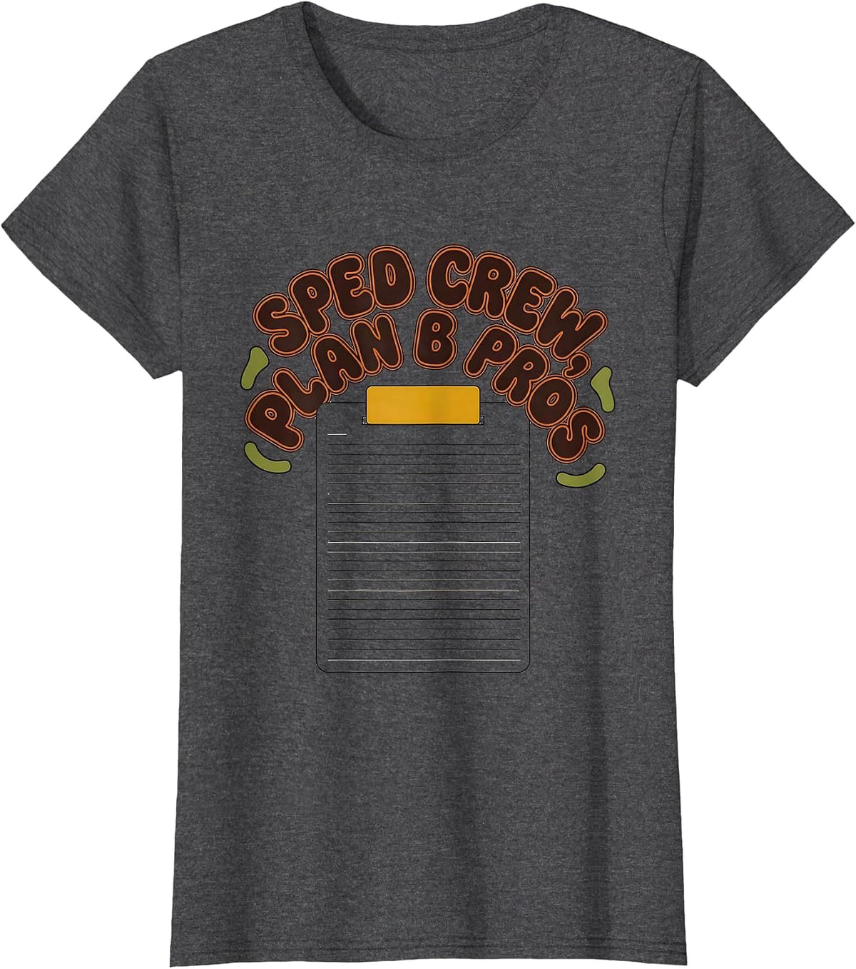 Women's SPED Crew Plan B Pros Retro Special Education Teacher T-Shirt - Dark Heather Grey
