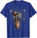 Lone Firecracker Exploding in the Night Sky T-Shirt - Royal Blue