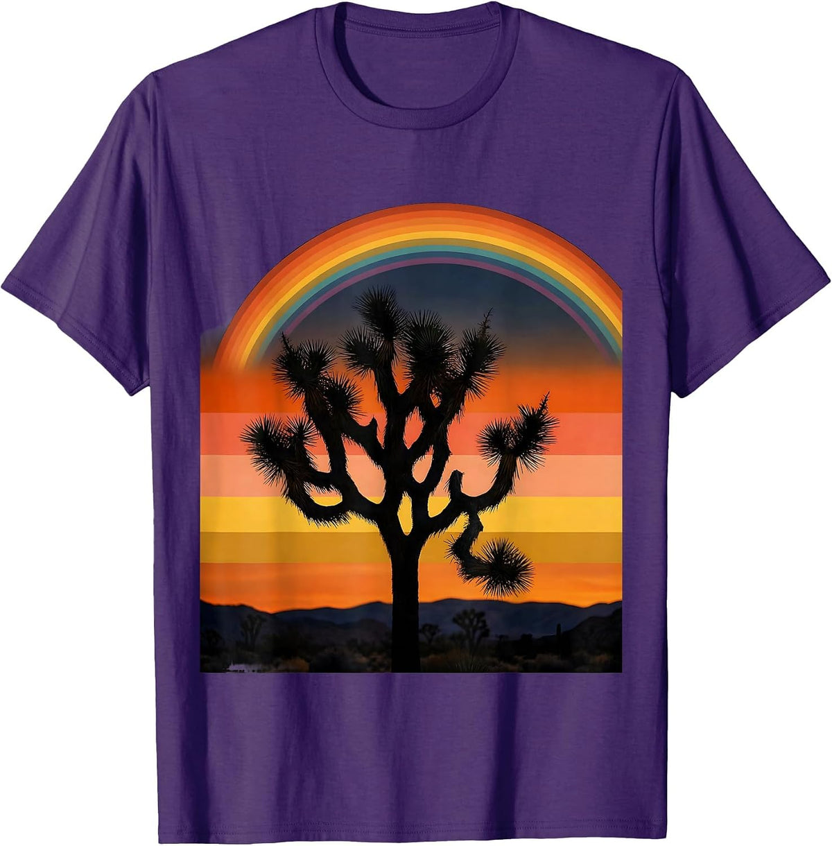 Joshua Tree Milky Way California Night Sky T-Shirt - Purple