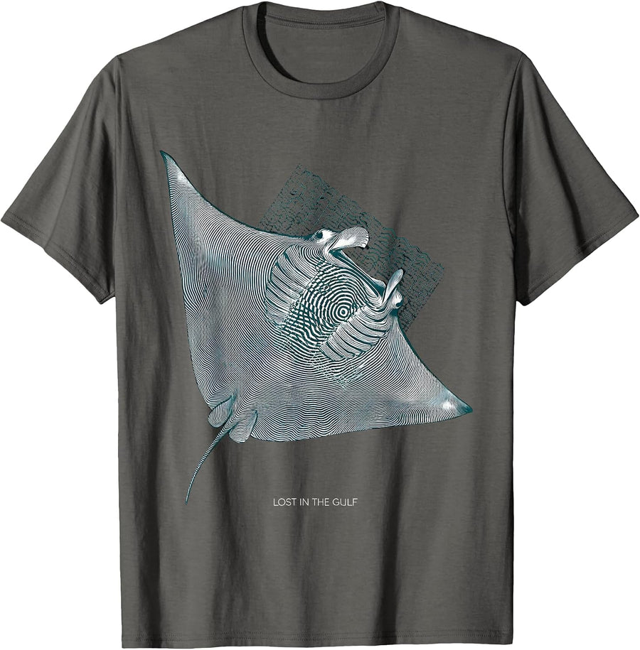 Lost in the Gulf Coastal Adventure Design T-Shirt - Asphalt Grey