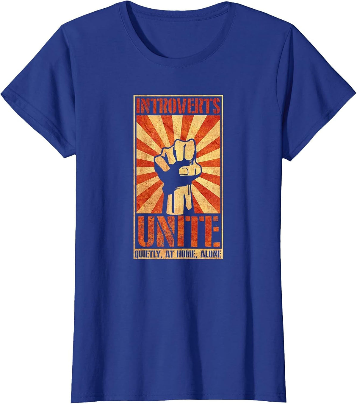 Introverts Unite Quietly, At Home, Introverted, Anti Social T-Shirt - Royal Blue