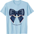 Men's Denim And Pearls Glam Vintage Ladies Gift T-Shirt - Baby Blue