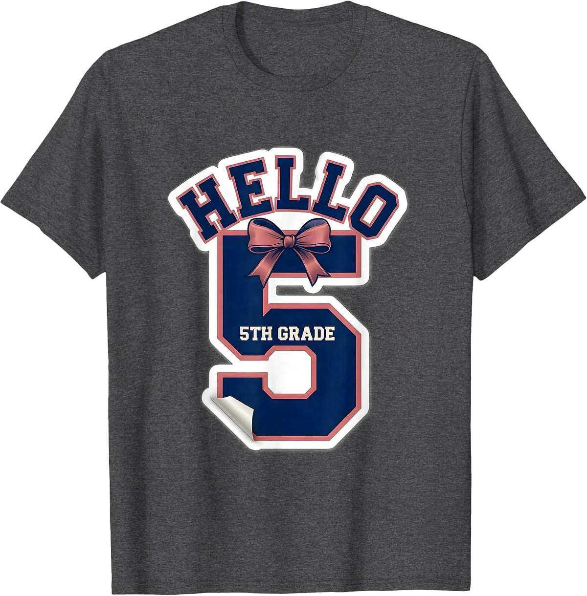 Men's Hello 5th Grade Cute Back To School Teacher Student First T-Shirt - Dark Heather Grey