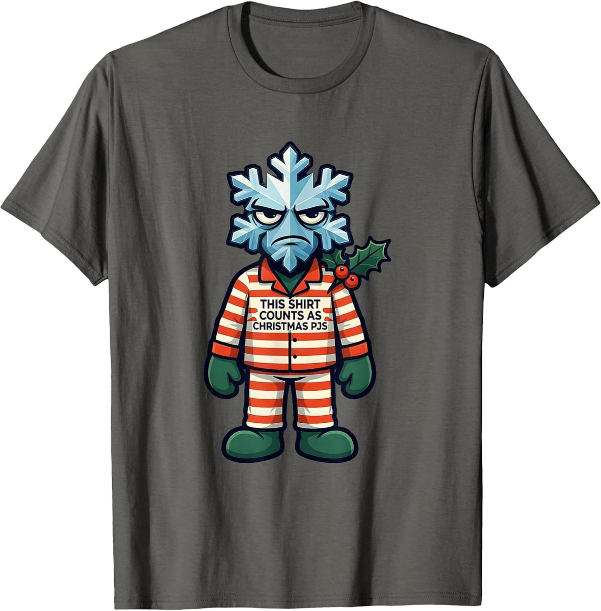 Men's This Shirt Counts As Christmas PJs Funny Family Holiday T-Shirt - Asphalt Grey