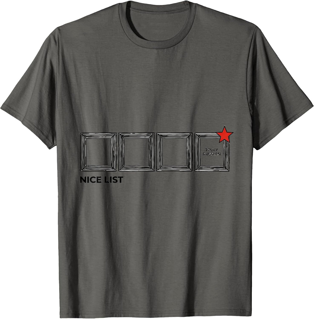 Men's Nice List, Truly Russian Funny Russian Heritage Christmas T-Shirt - Asphalt Grey