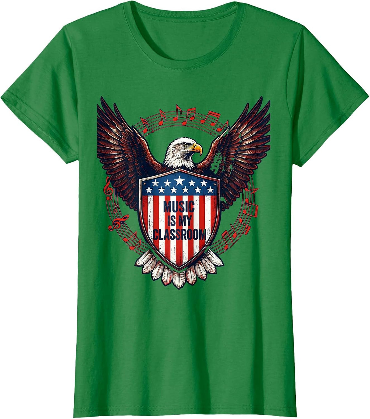 Music Is My Classroom Music Teacher Design T-Shirt - Kelly Green