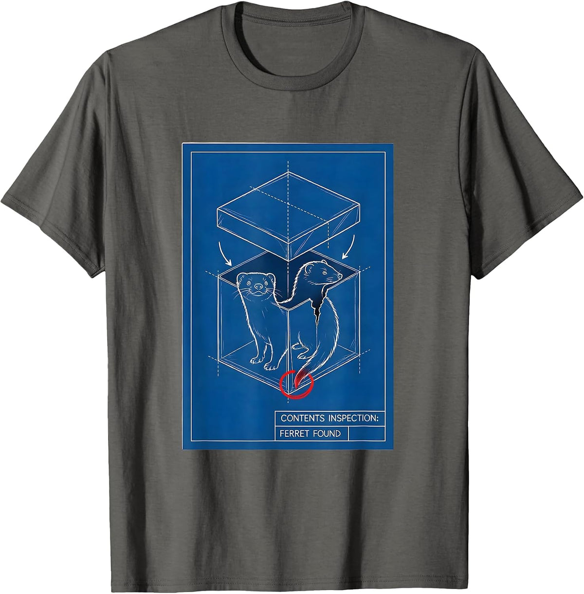 Contents Inspection: Ferret Found Funny Ferret Lover Gift T-Shirt - Asphalt Grey