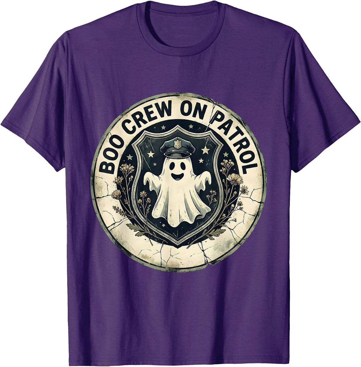 Men's Boo Crew On Patrol Police Officer Halloween T-Shirt - Purple