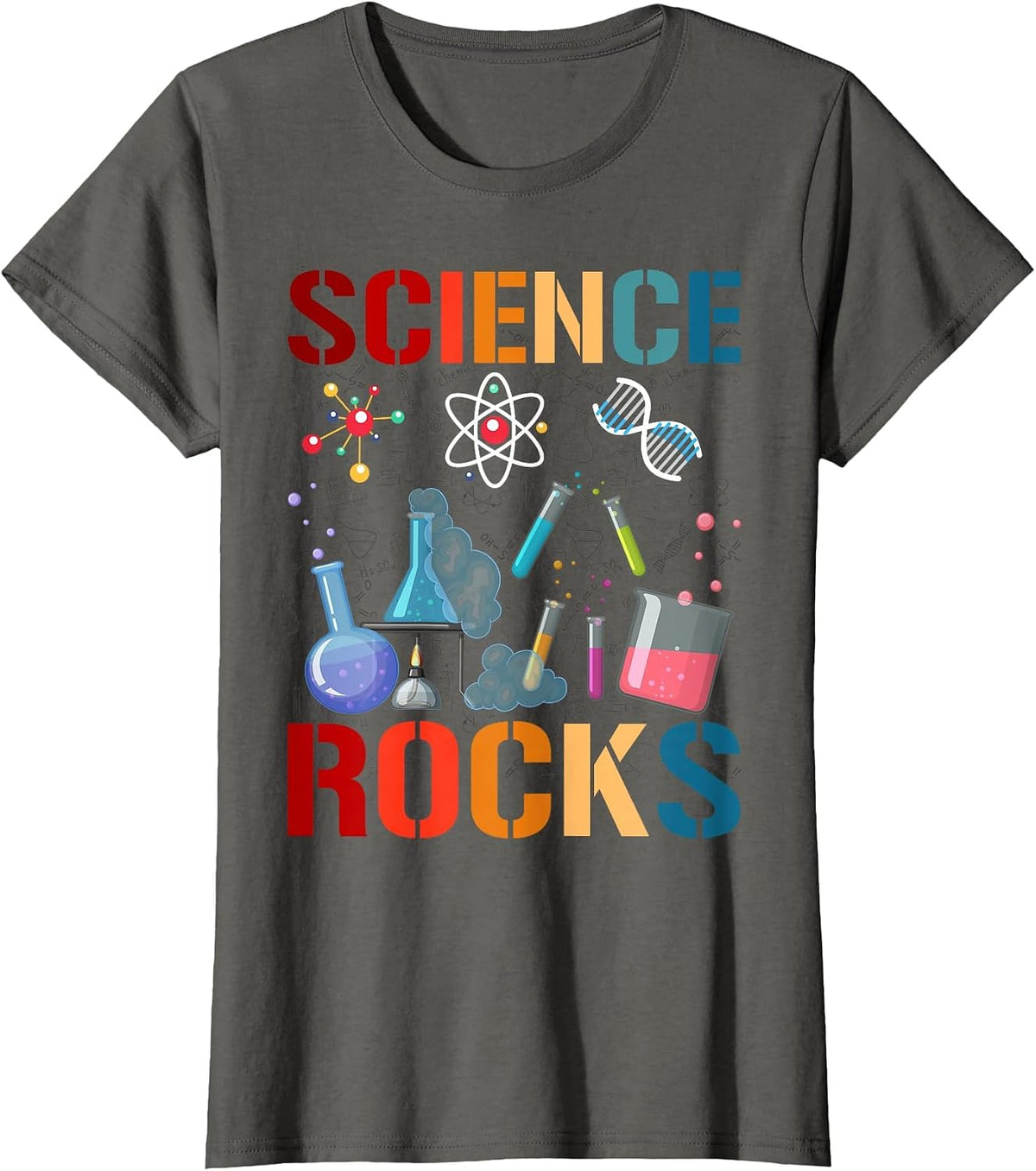 Science Rocks Biologist Chemistry Physics Teacher T-Shirt - Asphalt Grey