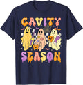 Halloween Dentist Cavity Season Dental Women Men T-Shirt - Navy Blue