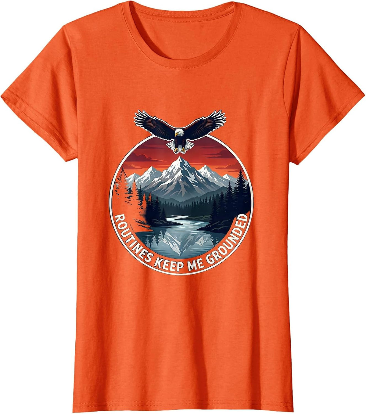 Routines Keep Me Grounded Autism Awareness Design T-Shirt - Orange