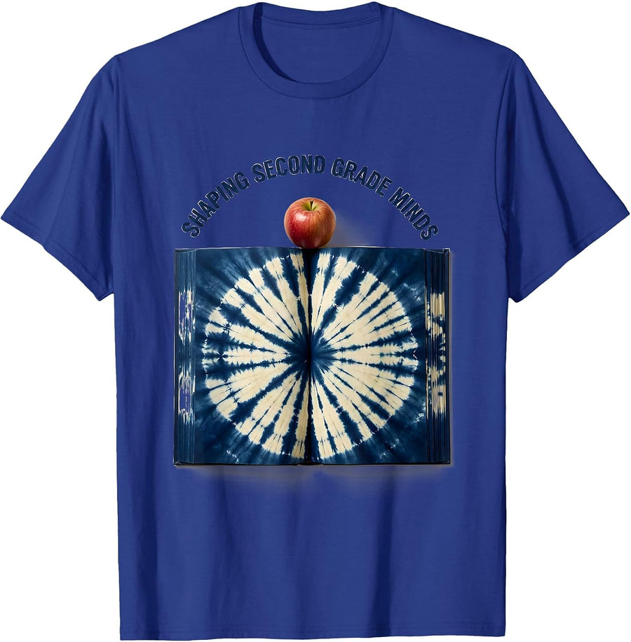 Shaping Second Grade Minds Teacher Design T-Shirt - Royal Blue