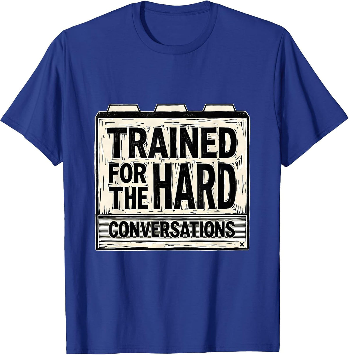 Men's Trained For The Hard Conversations Groovy Social Worker T-Shirt - Royal Blue