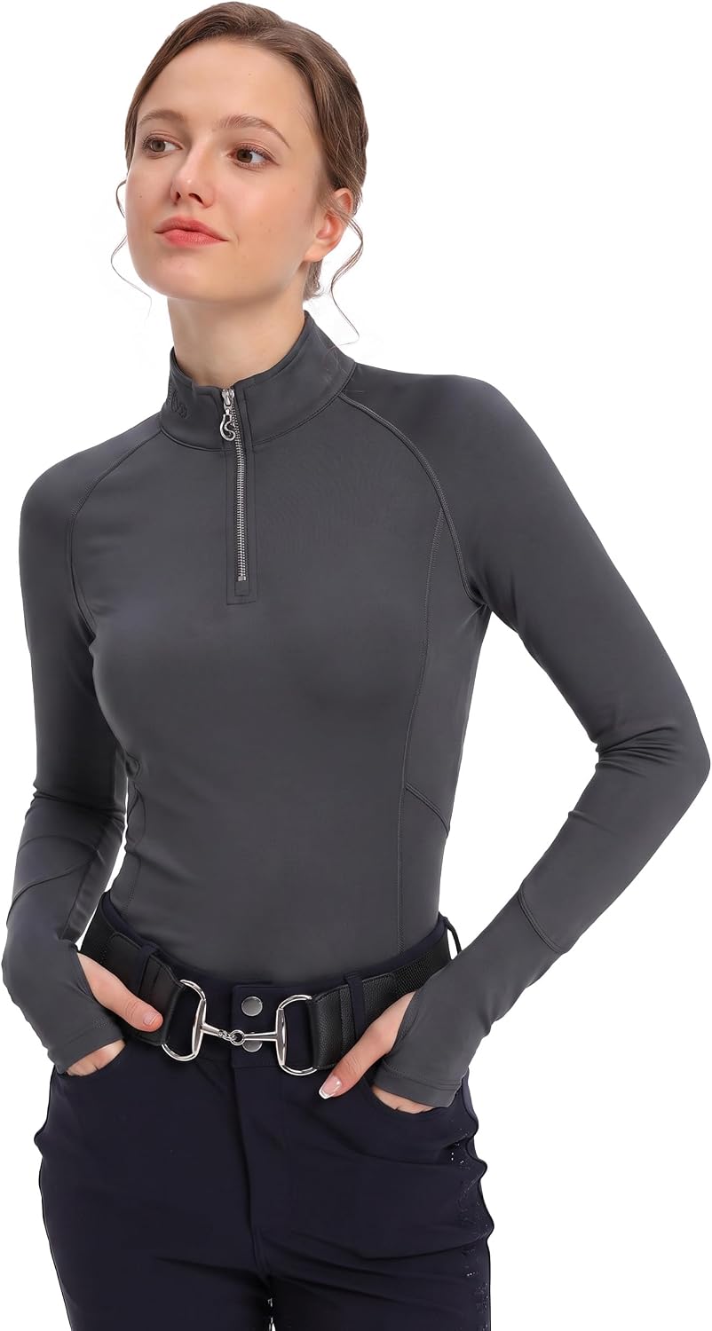 Long Sleeve Equestrian Shirts for Women, Horseback Riding Shirt - Comet