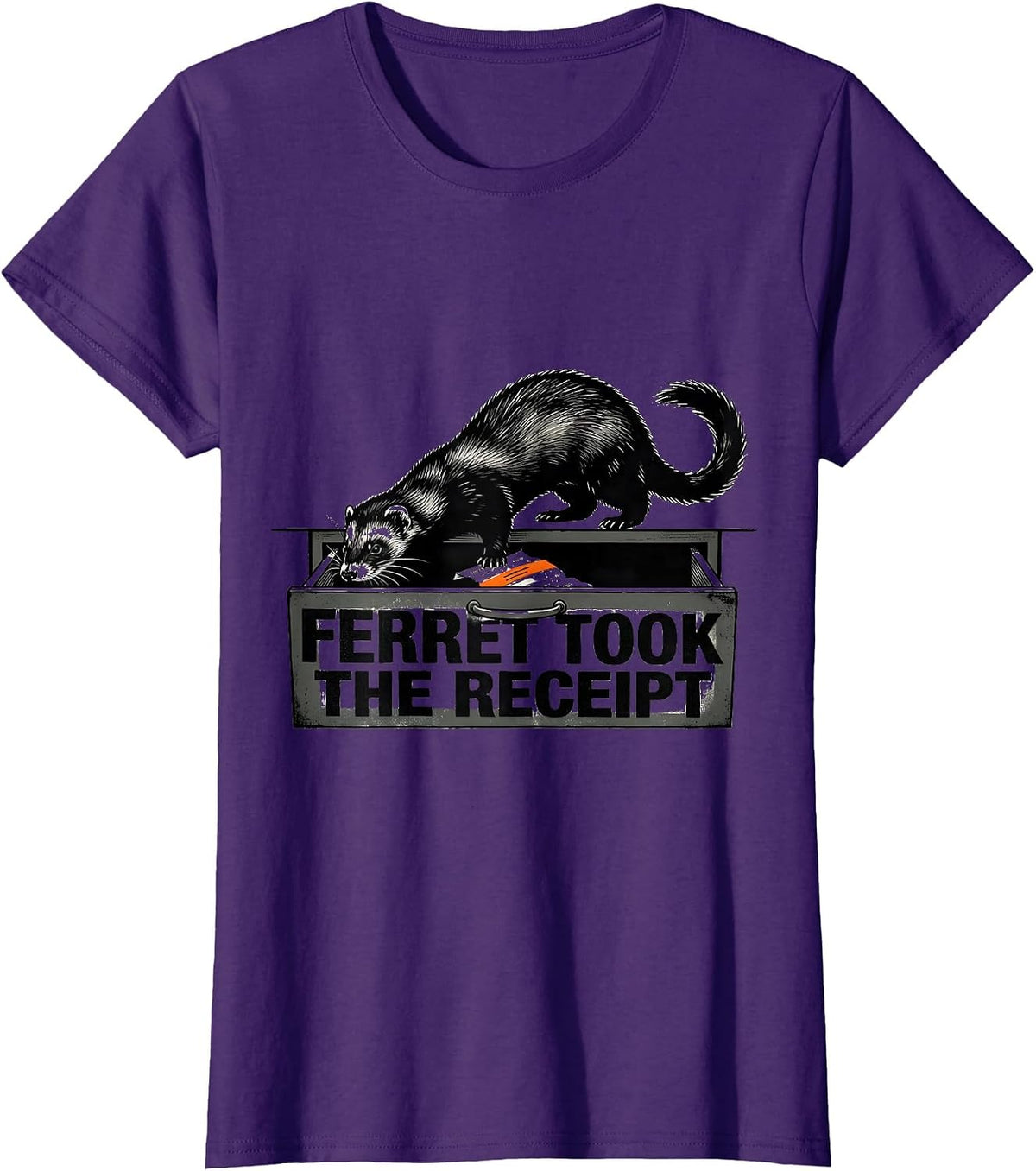 Women's Ferret Took The Receipt Funny Ferret Lover Gift T-Shirt - Purple