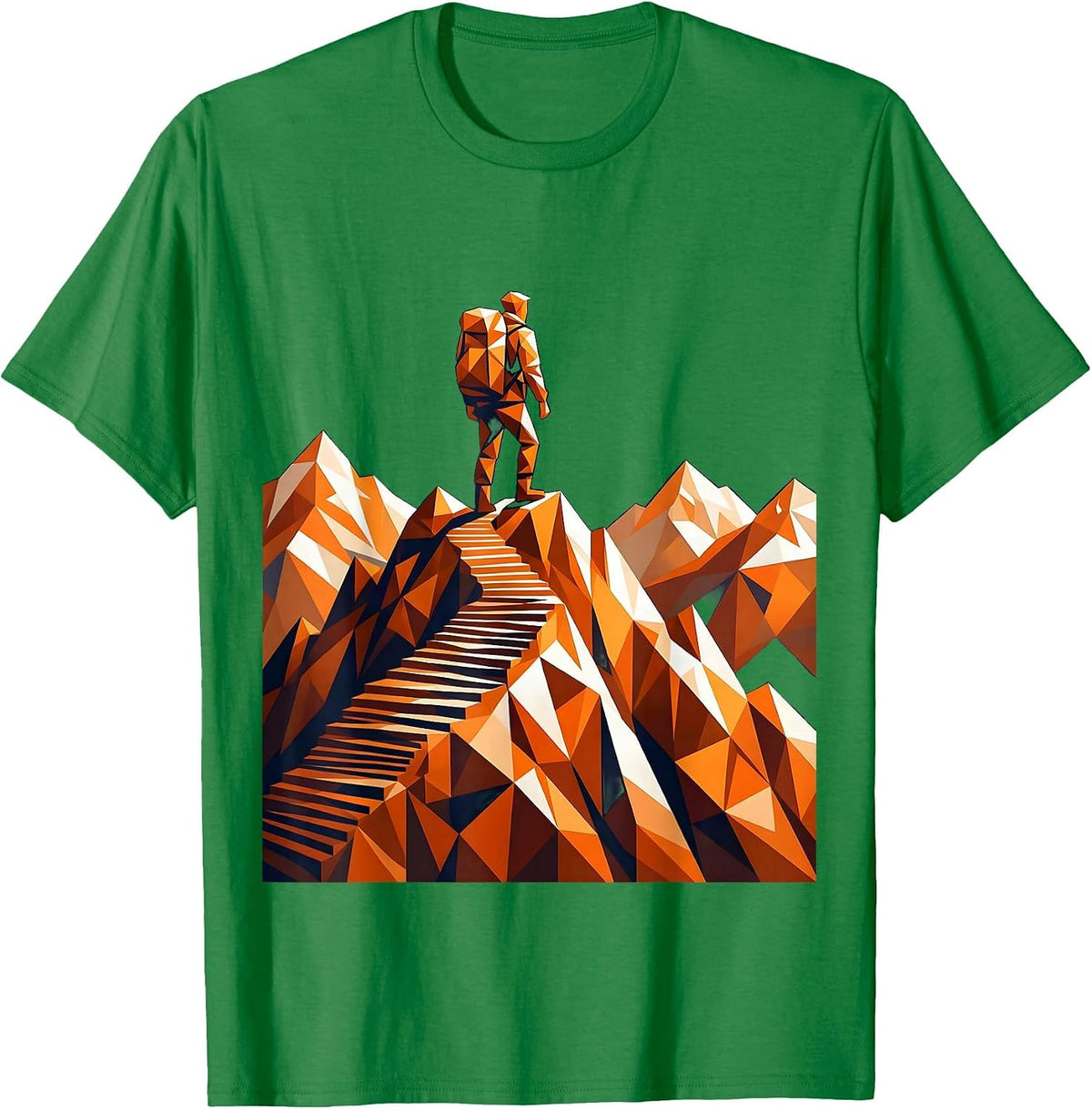 Men's Lone Hiker Mountain Ridge Silhouette T-Shirt - Kelly Green