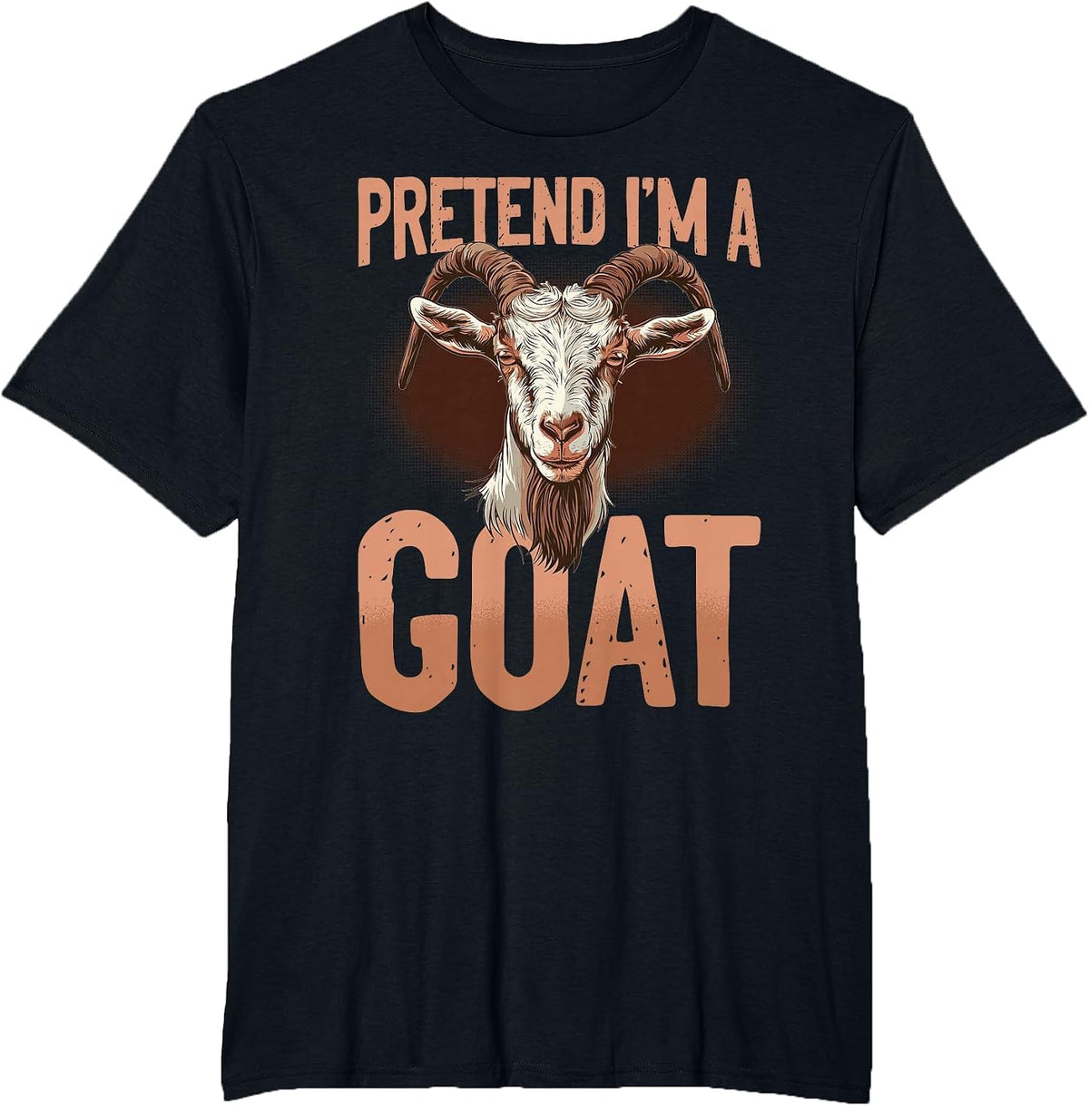 Funny Goat Farmer Animal Pretend I'm A Goat T-Shirt - Black