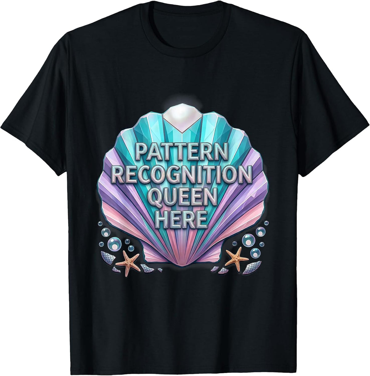 Men's Pattern Recognition Queen Autism Awareness Design T-Shirt - Black