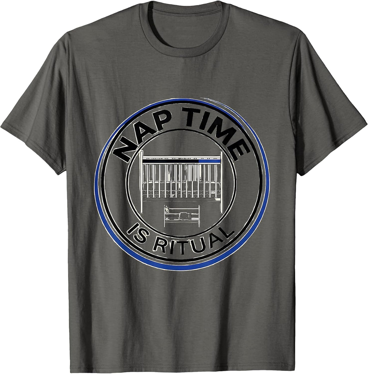 Men's Nap Time Is Ritual Swiss International Daycare Teacher T-Shirt - Asphalt Grey
