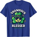 Shamrock Blessed St Patricks Day Design T-Shirt - Royal Blue