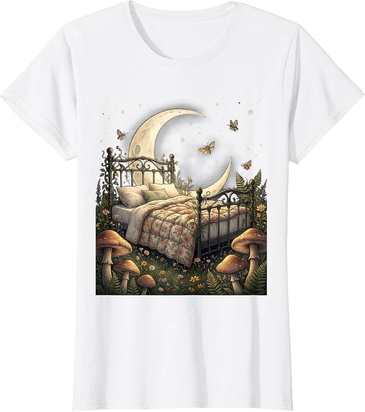 Homebody Stargazer Pajama Night Sky Illustration T-Shirt - White
